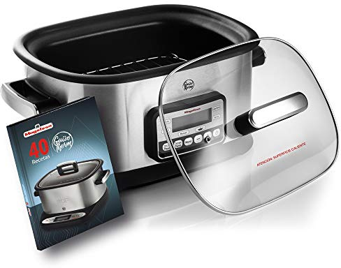 Magefesa Guisotherm - Olla Eléctrica de Cocción Lenta Multifunción 6L, 1200W, Funciones Freír, Vaporara, Grill, Recipiente Extraíble Antiadherente