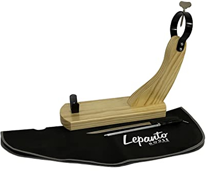 Lepanto Jamonero o Soporte para Jamón Modelo Huelva Natural + Set de Corte + Cubre Jamón Negro - Jamonera para Jamónes y Paletillas - LepantoHouse…
