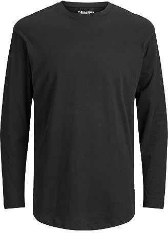 JACK & JONES JJENOA TEE O-NECK LS NOOS, T-Shirt Uomo, Nero (Black Fit:Relaxed), XL