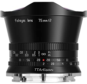 TT Artisan 7.5 mm F2.0 APS-C fisheye lens connection Nikon Z mount black ultra wide angle lens with 180 degree viewing angle