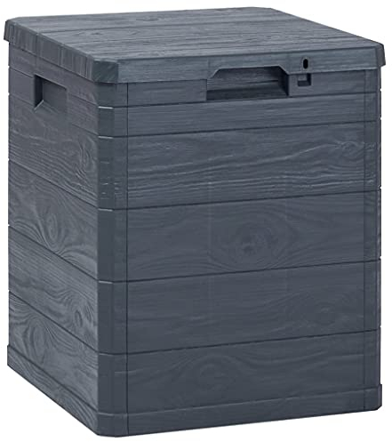FIRBNUS Mülltonnenbox 42,5x44x50 cm 90 L Abschließbare Box Gartentruhe Auflagenbox Kissenbox Box mit Deckel Outdoor Gartenboxen Storage Boxes Gartenschrank Anthrazit Kunststoff Holzoptik