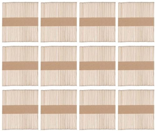 Ideen mit Herz Palillos de madera, espátulas de madera, palos de hielo de madera, espátula de madera, 11,4 cm de largo, 1 cm de ancho, ideales para manualidades, encerar, hacer helados | 600 unidades