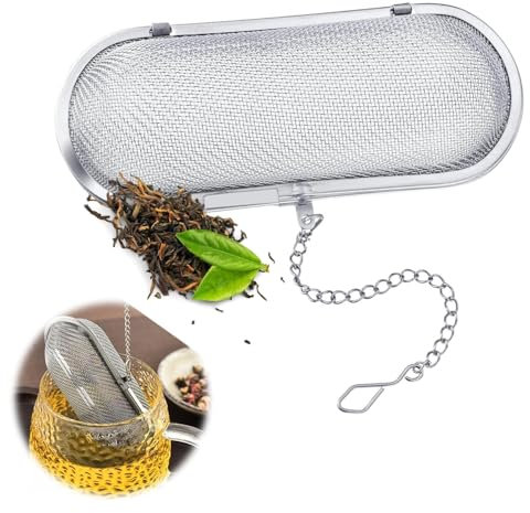 Gewürzsieb Zum Mitkochen,Edelstahl Teeei,Teesieb Gewürzkugel,Groß Gewürzbeutel Gewürzsäckchen,Tee Aus für Gewürz,Gewürzei-Gewürzsieb Gewürzfilter,Gewürzteefilter Kette Kochen,Kräutersieb