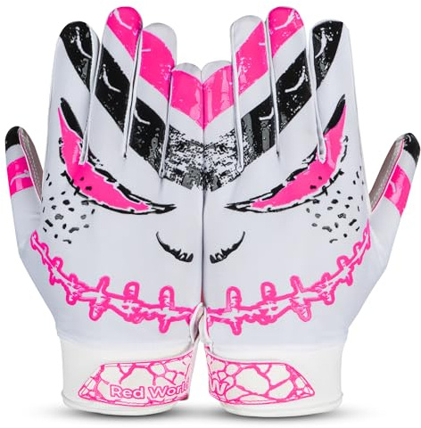 RED WORLD Football Gloves (Pink, Youth-Medium)