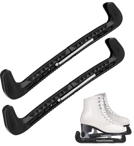 MOKIDO 1 Paar Kufenschoner Schlittschuhe, Verstellbarer Schlittschuhschutz, Kufenschoner, Schlittschuhe Schoner mit Spring Schlittschuhe Zubehör für Kinder Erwachsene Jugendliche (Schwarz)