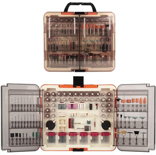 NOEAIKE Kit di accessori per utensili rotanti, 508 pezzi, 1/8, multiuso, con organizer per levigatura, lucidatura, molatura, foratura, taglio, intaglio e pulizia