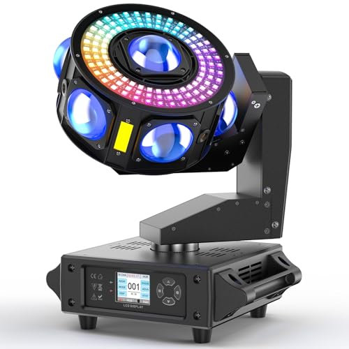 200W Moving Head LED RGBW Beam Discolicht Partylict 19CH/25CH Bühnenlicht für Partykeller Hochzeit Club Bar Scheinwerfer
