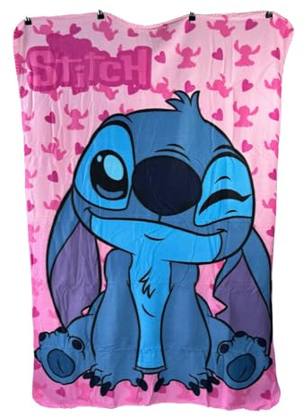 Stitch Fleece Throw Blanket for Children β 100x140cm β Soft & Cosy Polyester Kids Blanket β Winter Bedding & Travel Accessory