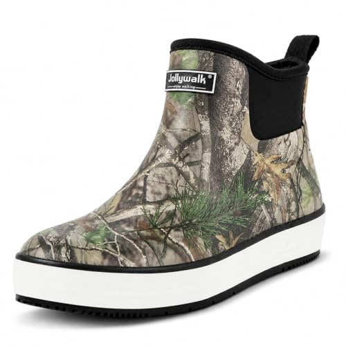 Jollywalk Men's rubber rain boots, handmade,made of 100% rubber material,waterproof,anti slip,Easy to clean,comfortable,Suitable for fishing, sailing, and walking dogs
