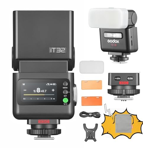 Godox iT32 Flash d'appareil Photo TTL avec déclencheur sans Fil X5 C 2,4 GHz HSS 1/8000s GN18 avec diffuseur magnétique pour appareils Canon