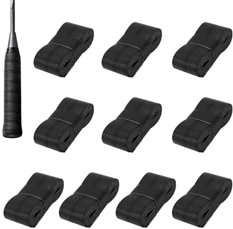 GETRICH 10 Piezas Overgrip Pádel Cintas de Agarre AntideslizantesBandas de Agarre para Tenis, Bádminton, Squash, Manillar Bici - Antideslizantes, Perforadas, Absorbentes