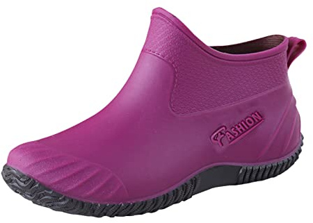 Scarpe da Giardino Impermeabili da Donna, Stivali da Pioggia Senza Lacci, Stivali di Gomma a Taglio Basso, Stivali di Gomma Impermeabili con Suola Antiscivolo, Scarpe Leggere da Giardinaggio