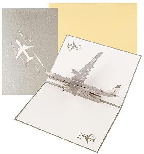TAIYOU 3D Tarjeta Felicitación Emergente Tarjeta Felicitación Plegable Tarjeta Cumpleaños Avión para Dia Madre Dia del Padre Navidad Día de San Valentín Acción de Gracias