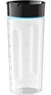 Braun MultiQuick 5 Vario Fit Sportflasche mit Trinkdeckel - Smoothie Becher für unterwegs, spülmaschinenfest, 600 ml, schwarz/blau