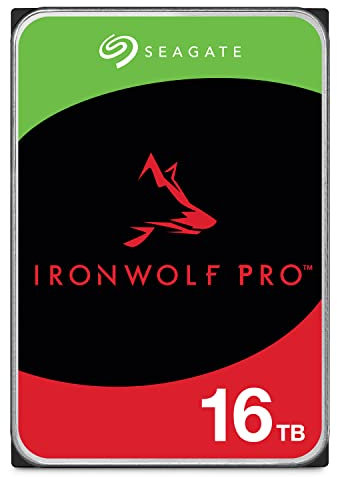 Seagate IronWolf Pro - Disco Duro Interno CMR de 3.5 Pulgadas y 16 TB de recuperación de Datos de 3.5 Pulgadas, ST16000NT001, PC, 6 GB/s, 256 MB, 7200 RPM, Funcionamiento de 24 Horas