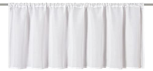 Elbersdrucke halbtransparente Bistrogardine mit Tunneldurchzug Spume 00 weiß 45x140 cm Scheibengardine für Küche Küchenfenster Sichtschutz 202071