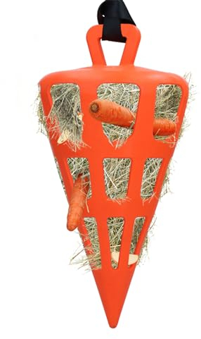 Holland Animal Care Hay Slowfeeder Fun&Flex Wurzel Ø 22 cm - Heunetz für Pferde - Heuraufe Pferd - Geeignet für Weidetiere - Gegen Stallverfall - Bis zu 1 kg Heu - Orange