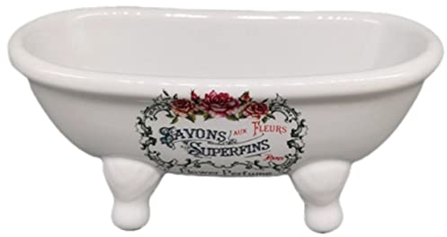 Cabilock Badewannen-Seifenschale Neuartige Seife Miniatur-Badewannen-Seifen-Reiseetui Make-Up-Reisebehälter Rundes Tablett Miniatur-Halter Kleine Keramikschale Bad- Und