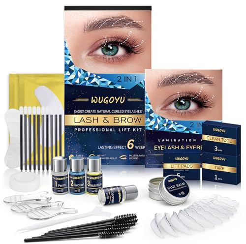 Lash Lift Kit, Eyebrow Lamination Kit, Eyelash Perm Kit, Professional Eyelash & Brow 2 in 1 Perm Kit, 2026 Eyelash Lift Kit Glue Upgraded Version Lasting Effect 6 Weeks, Suitable for Salon & Home Use