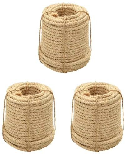 vidaXL Corde in Sisal 3 pz 14 mm, Corda in Canapa, Corda, Corda Artigianale, spago in sisal, Corda Decorativa, Corda per tiragraffi, Corda per Gatti