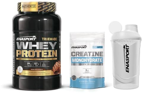 Pack Truemade Whey Protein 907g + Creatina Monohidrato 150g + Shaker Wave Blanco 600ml | Aumenta el crecimiento muscular y la recuperacion | Sin gluten. (1057, Chocolate)