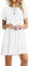 Zeagoo T Shirtkleid Damen Sommer Kurzarm Rundhals T Shirt Kleid Knielang Casual Strandkleid mit Taschen Midikleid Weiß M