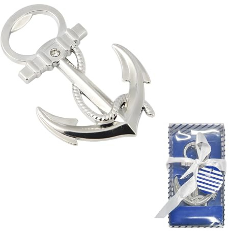 Nautical Bottle Opener with Anchor Shape – for Weddings and Parties | Beer Opener – Portable Metal Tool for Favors and Gifts – Suitable for Beer Lovers – Stylish and Sturdy for All Occasions