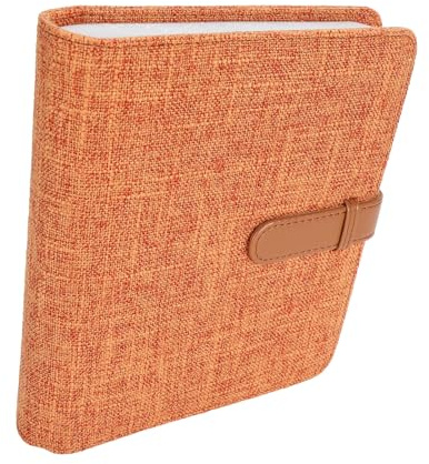 Sxhlseller 288 Fotograf LINEN Album, 288 LINEN POCKETS MED STA STA COVER Fotografiskt Album Multifunktionsskydd för 3 Tum Foton för Visitkort (Orange)