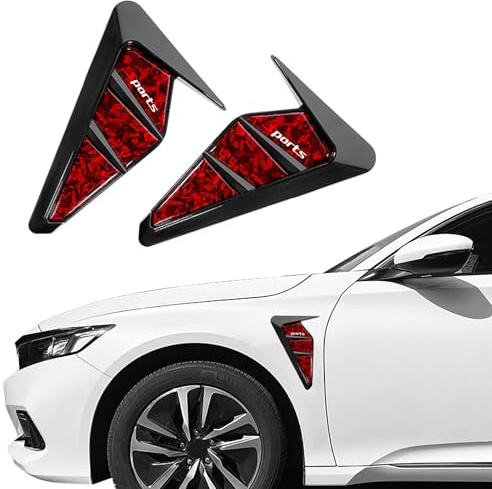 YONGMING Side Vents for Cars, Universal Fender Vents, 2 PCS TPU and Carbon Fiber Car Front Vent, Self-Adhesive Spoiler Exterior Decorations