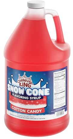 Carnival King Snow Cone Syrup 1 Gallon - Delicious Shaved Ice Flavoring for Machines & Parties (Cotton Candy)