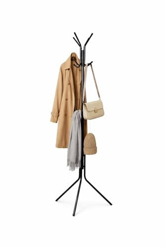 FERRETERIA LEPANTO Perchero de Pie, 8 Ganchos, 175 x 42 x 42 cm, Colgador Ropa, para Entrada, Pasillo, Dormitorio o Recibidor (Forja)
