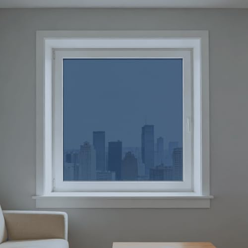 Finestre Pellicola Specchio 92 x 135 cm Kit di Installazione Oscurante per Vetri Anti UV Controllo Del Calore per Decorazione Cucina, Ufficio, Camera da Letto, Blu Argento