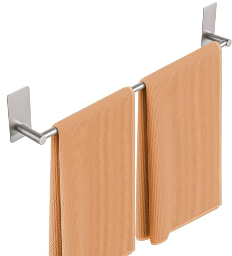 KES Adhesive Towel Bar 20-Inch Bathroom Towel Holder No Drill Stick on Towel Hanger Contemporary Style Wall Mount SUS 304 Stainless Steel Brushed Finish, A7000S50B-2