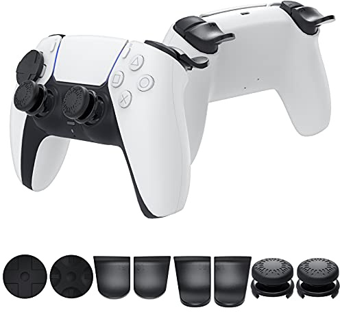 Accessories Kit Bundle for PS5 Compatible with Controller, MENEEA Thumb Grips Sticks Joystick + L2 R2 Trigger Extender+D-pad Button for Playstation 5 Controller, Anti-Slip Replacement Parts