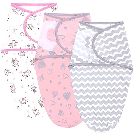 LAT LEE AND TOWN 3 Pack Pucksack Baby 0-6 Monate Baby Decke Pucktuch Babyschlafsack Neugeborene Swaddle Decke aus 100% Bio-Baumwolle