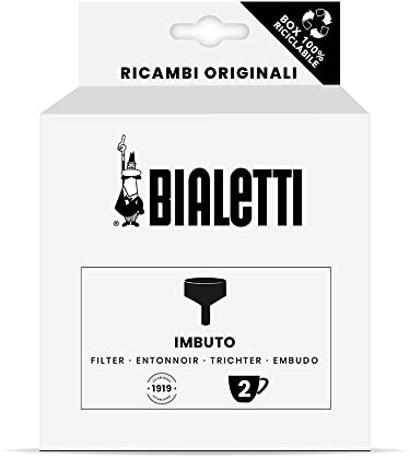 Bialetti Ricambi, Include 1 Filtro a Imbuto, Compatibile con Moka Orzo Express Bialetti 2 tazze