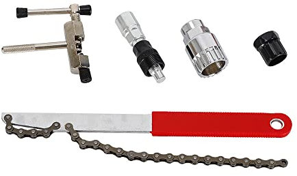 KenSyuInt 5 in 1 Fahrrad Kettenpeitsche Fahrrad Rad Zahnkranzabzieher Kurbelabzieher Ritzelabnehmer Kassettenabzieher Speichenschlüssel Fahrradreparatur Werkzeug