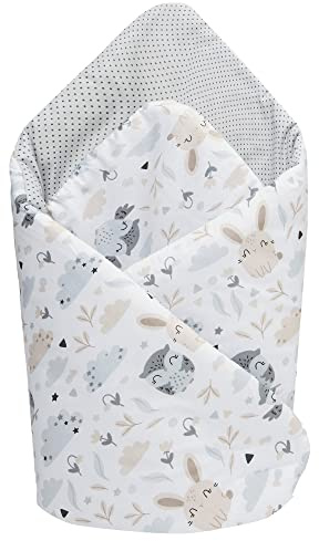 Medi Partners Swaddling Blanket Pillow 100% Cotton 75x75cm Sleeping Bag Double Sided Soft All Year Round Multifunctional Anti-Allergic Babies (Glade)