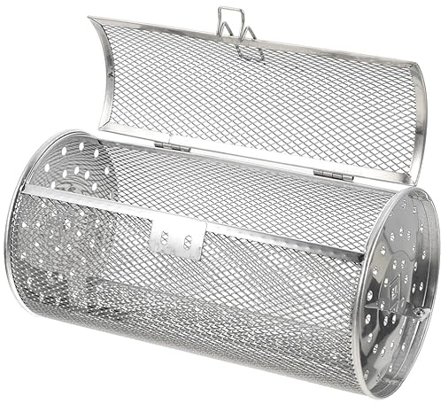 TOPBATHY Ofenzubehör Drehspieß-Grillkorb Aus Edelstahl Runder Wäschegrill Grillofenkäfige Bräterkorb Für Heißluftfritteuse Drehwerkzeug Drehspießkorb Grillzubehör Luftofen