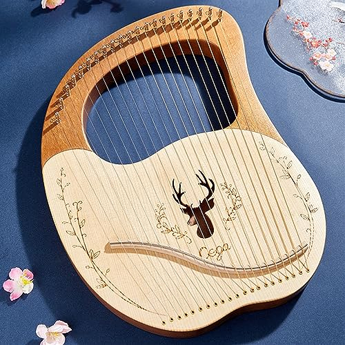 FCSHFC Harfe Instrument 16, 19, 21, 27, 32 Saiten Anfänger Zither Instrument Musik Lyre Harfe Mit Stimmhebel, Picks, Ersatzsaitensatz (Color : 21-String Boxed - Spruce Log)