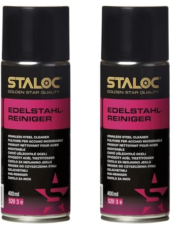 STALOC Edelstahl-Reiniger | 2x 400 ml | reinigt, pflegt und schützt Edelstahl-Oberflächen