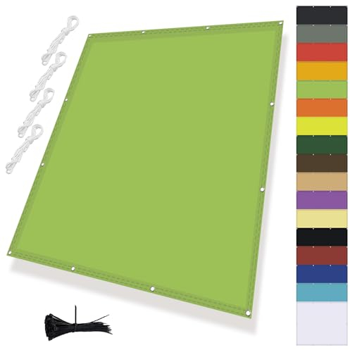 MENGH Sonnenschutz Netz,Balkon Terrasse Windschutz,Sonnensegel Wasserdicht mit ösen,Sonnenschutz Rechter Winkel Schutzfür überdachung Balkon Terrasse Schwimmbad Grün 4x5m