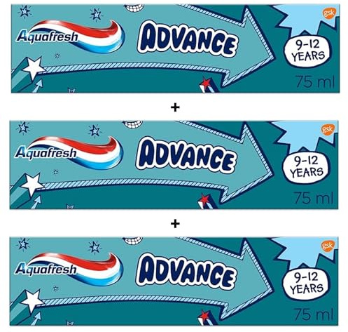 Advance Toothpaste for Kids 9 to 12 Years, 75ml (3 Pack) - Toothpaste Multipack - Fluoride Protection for Strong Teeth and Fresh Breath.