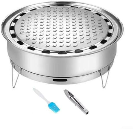 Barbecue au charbon de bois pliable, design sûr et isolé, pas de brûlures de table (gril à grill)