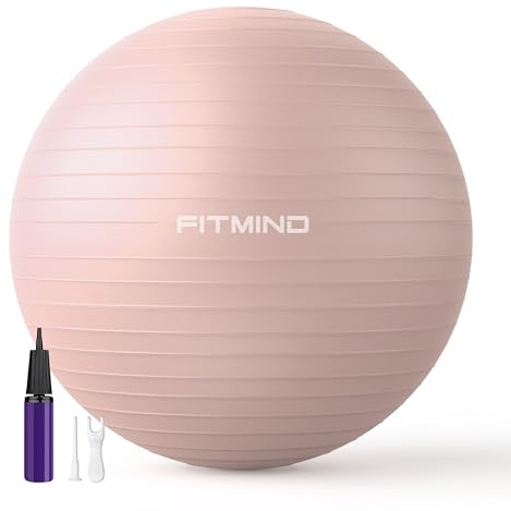 FITMIND_ Extra Thick Exercise Ball Yoga Ball 22in/26in/30in for Workout Pregnancy Stability,Anti-Burst and Slip Resistant Swiss Ball with Pump for Yoga, Pilates, Fitness,Birthing,Physical Therapy