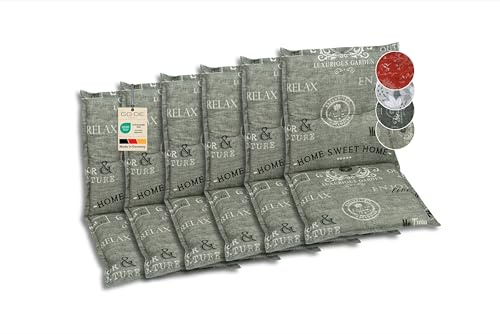 GO-DE Textil Bequeme und attraktive Polsterauflagen für Niederlehner-Gartenstühle (6er-Set, Stempel grau, Niederlehner)