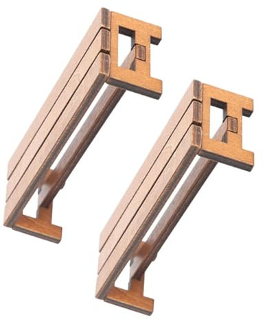 TOYANDONA Miniaturmöbel Holzbank 2 Stück Puppenhaus Dekoration Kleiner Gartenstuhl Holz Braun Für Mikrolandschaften Badezimmer Wohnzimmer Schlafzimmer