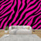 QEODAH Zebra Print Wallpaper for Living Room, Hot Pink Striped Wall Art for Bedroom, Animal Print Wall Murals for Bedrooms, Renter Friendly Removable Waterproof Non-Woven Photo Wallpaper 3D, 100x70 cm