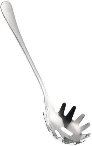 Cabilock Cuchara para Espaguetis de Acero Inoxidable Ergonómica Multifuncional para Servir Pasta y Fideos Utensilio de Cocina Duradero y Práctico
