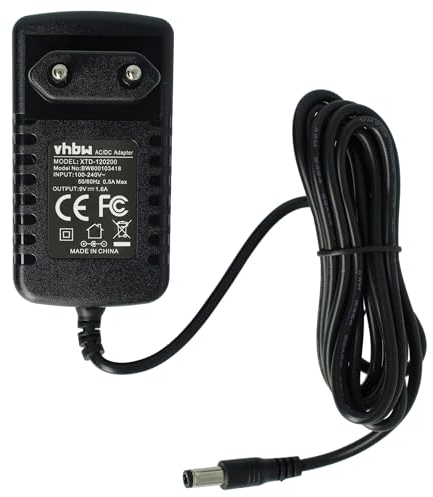 vhbw Cargador CA Compatible con Brother P-Touch reemplaza AD-24, AD-24E, AD-24ES, AD-24EU Cable de alimentación, Fuente de alimentación Impresora 1.6A